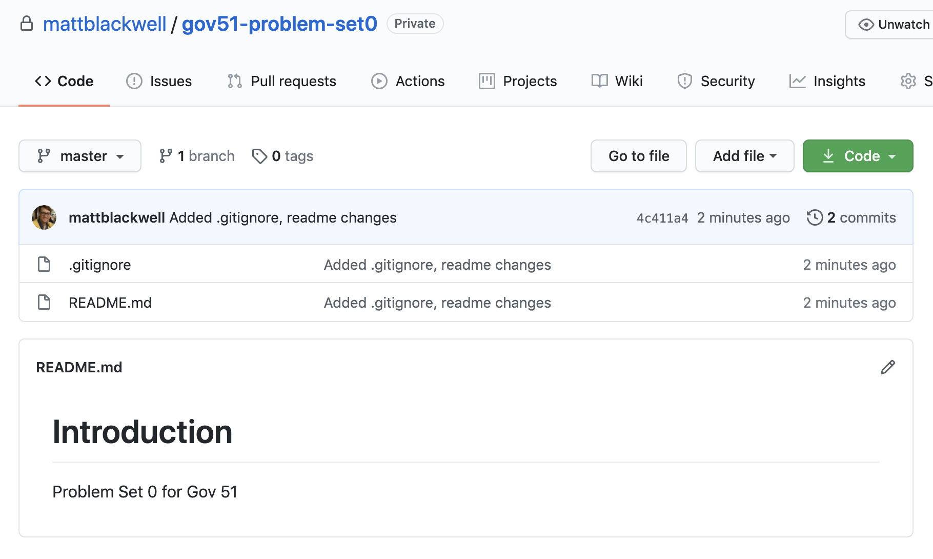 Github repo after commit